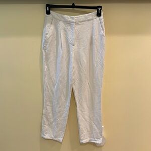 White, crop dress pants, size small
